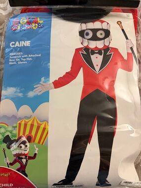 Spirit Caine Red and Black Carnival Costume with Mask